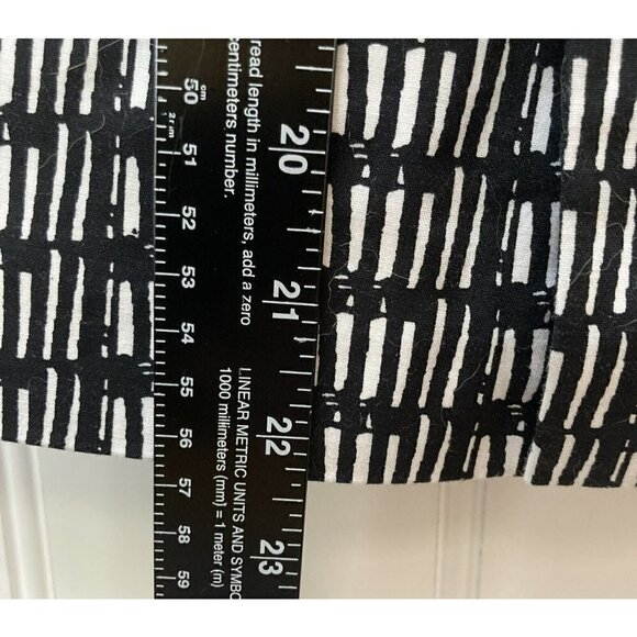 Adrianna Papell Geometric Black White Exposed Zip Lined Pencil Straight Skirt-6 - Picture 8 of 10